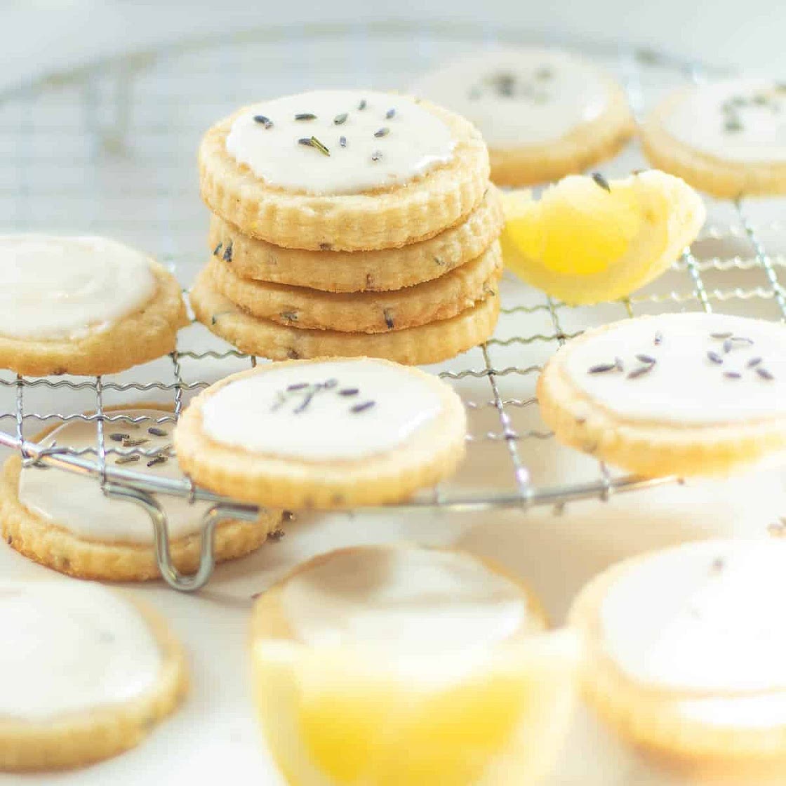 Lemon Lavender Cookies - Shortbread Cookies with Lemon Glaze