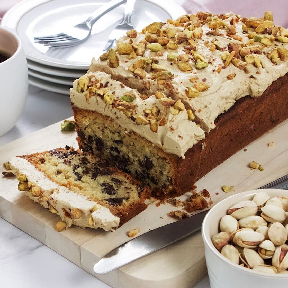 Pistachio and Pear Loaf Cake