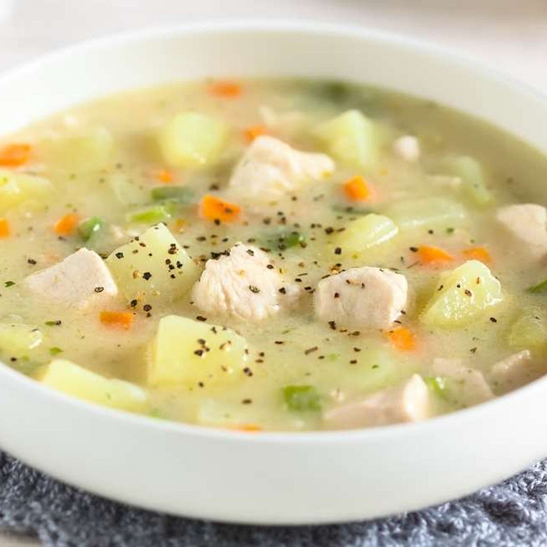 Healthy Slow Cooker and Blender Chicken Potato Soup