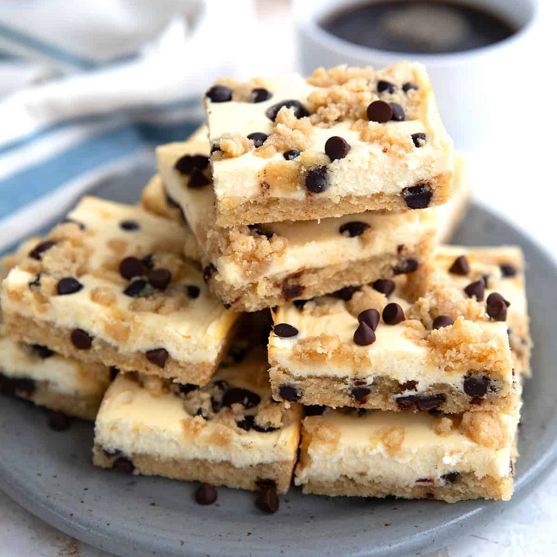 Keto Chocolate Chip Cookie Cheesecake Bars