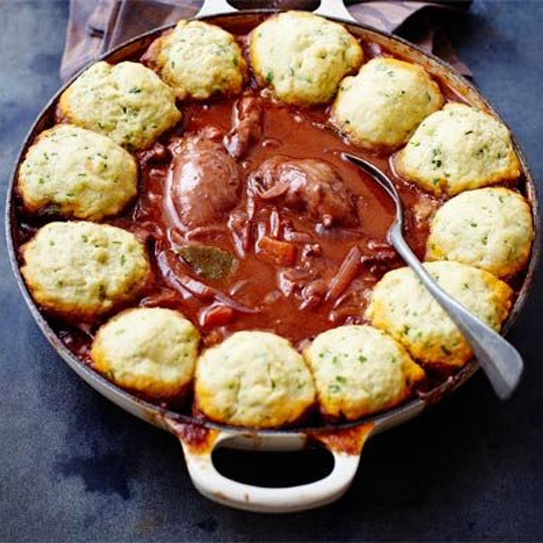 Chicken casserole with herby dumplings