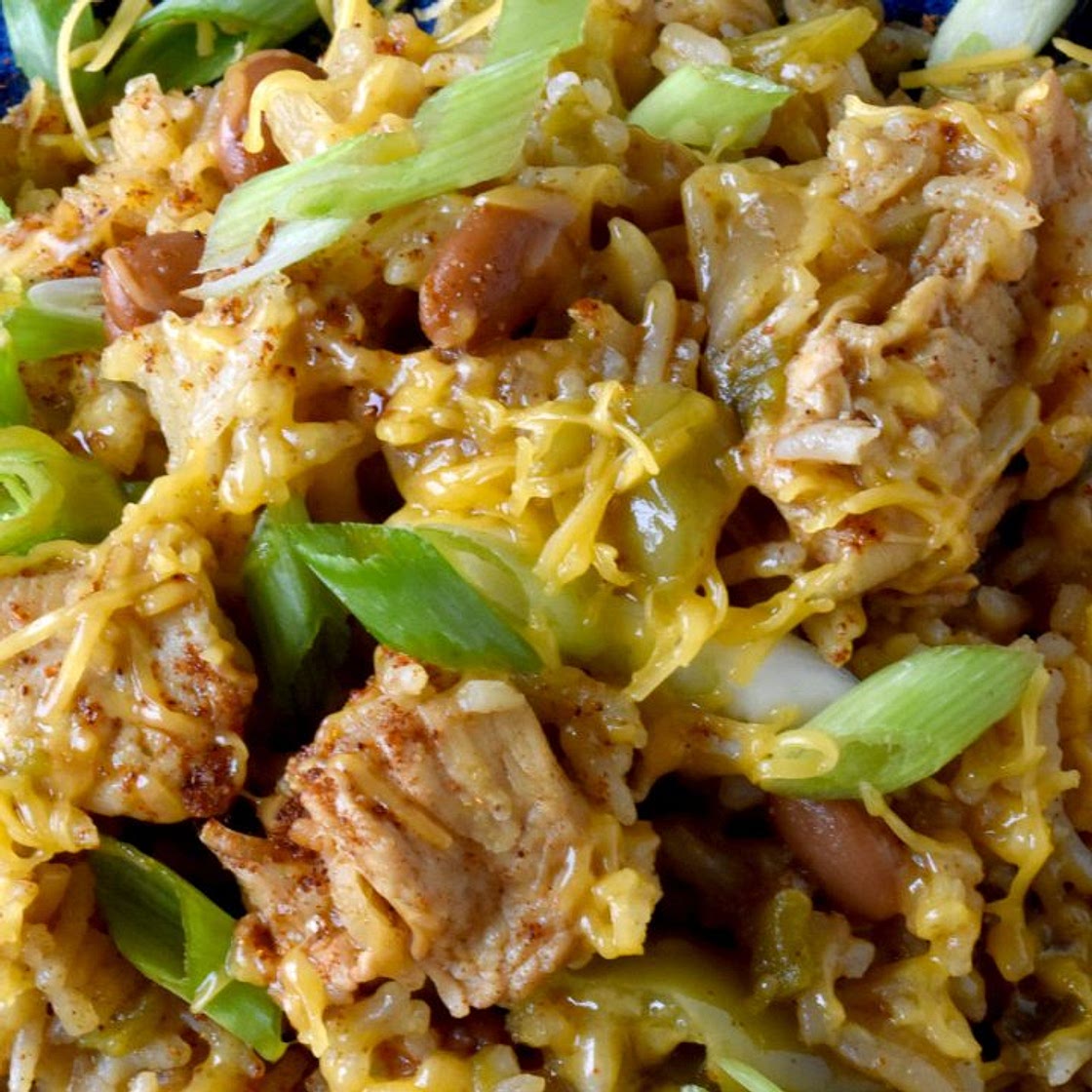 Green Chile Chicken and Rice Skillet