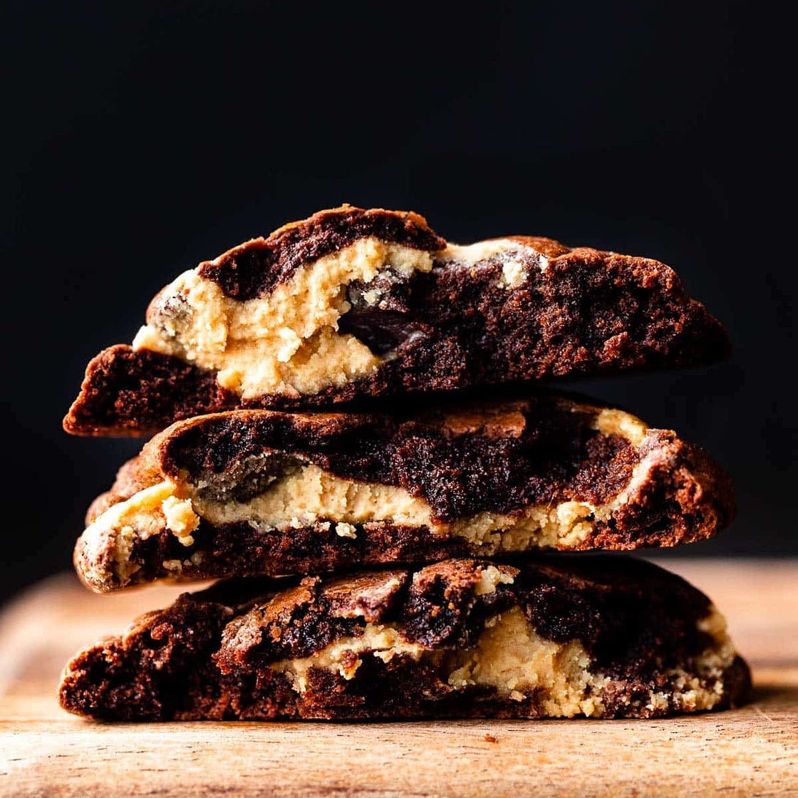 Peanut Butter Filled Brownie Cookies