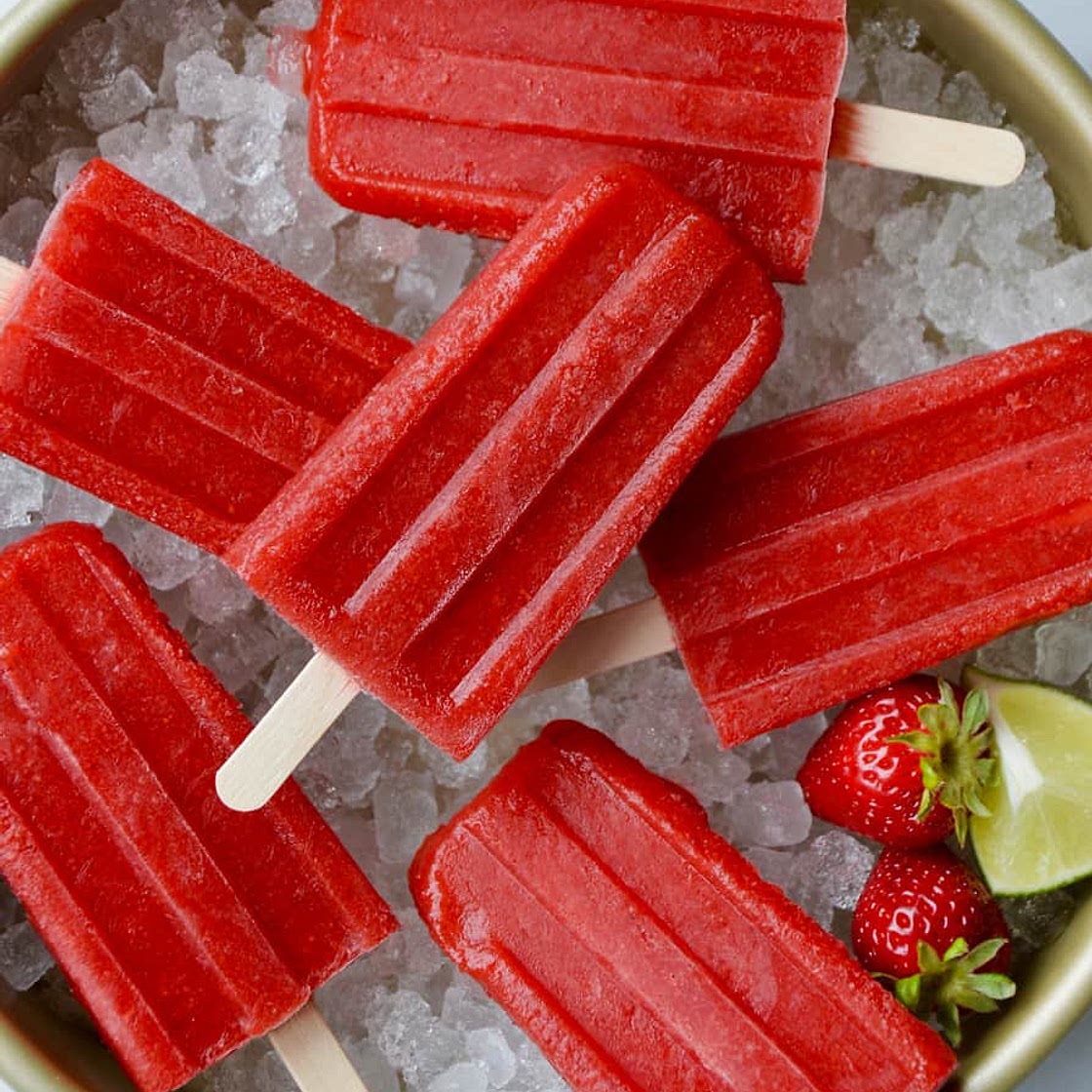 Strawberry Margarita Popsicles
