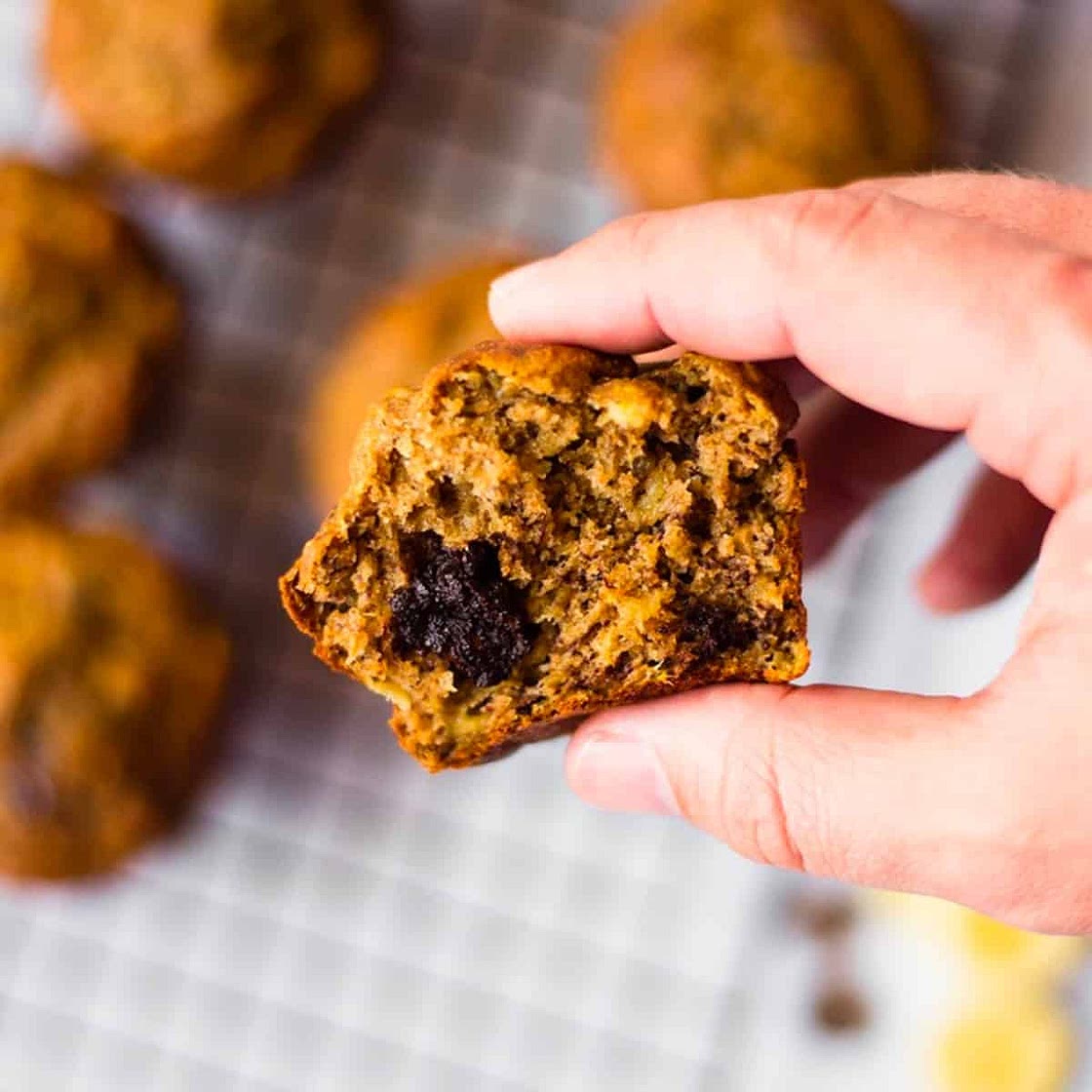 Healthy Banana Chocolate Chip Muffins