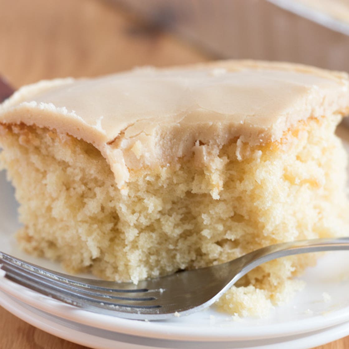 Vanilla Cream Cake with Quick Caramel Frosting