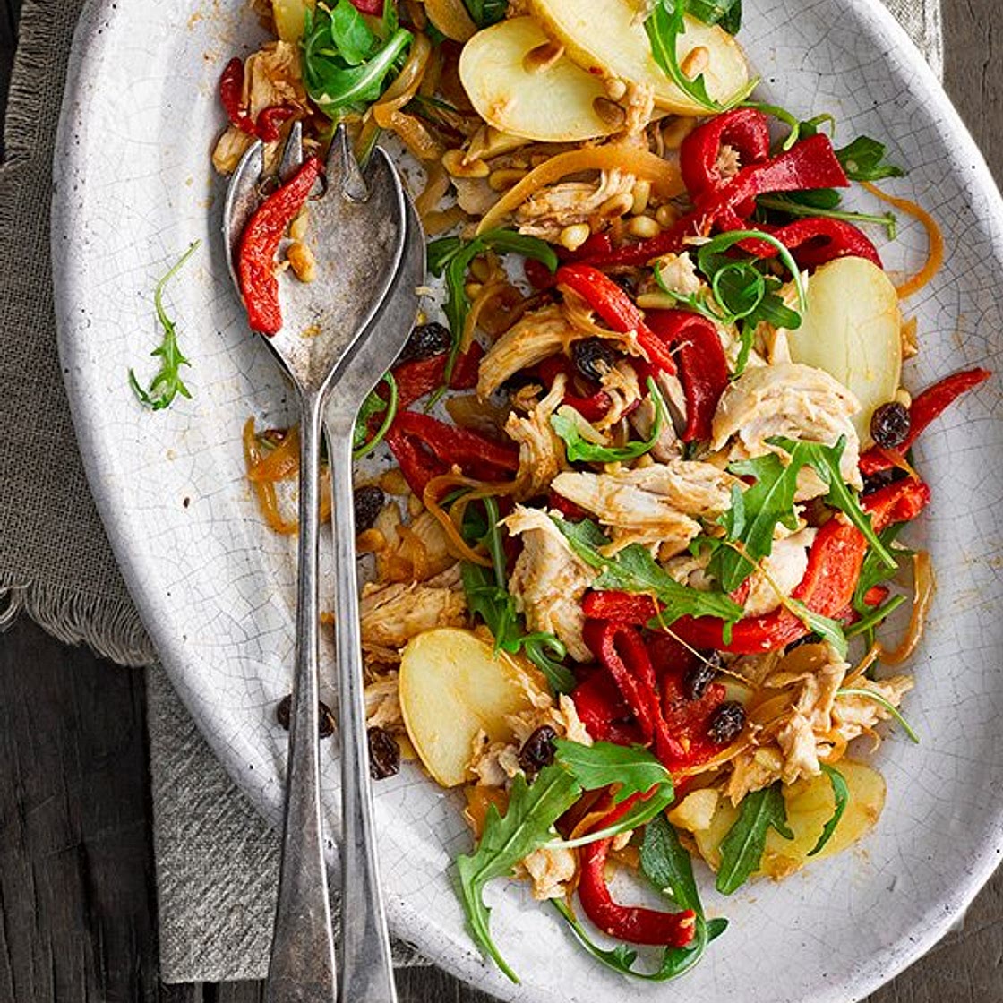 Catalan roast chicken, potato and pepper salad