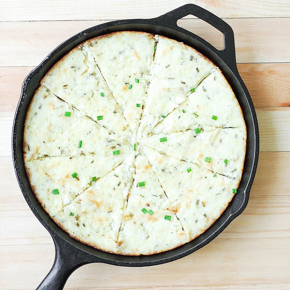 Buttery Mashed Potato Pie with Herb and Garlic Cream Cheese