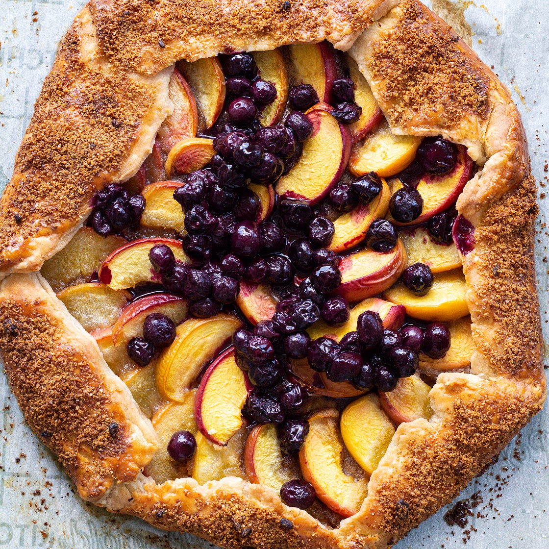 Peach Galette with Rosemary Blueberries