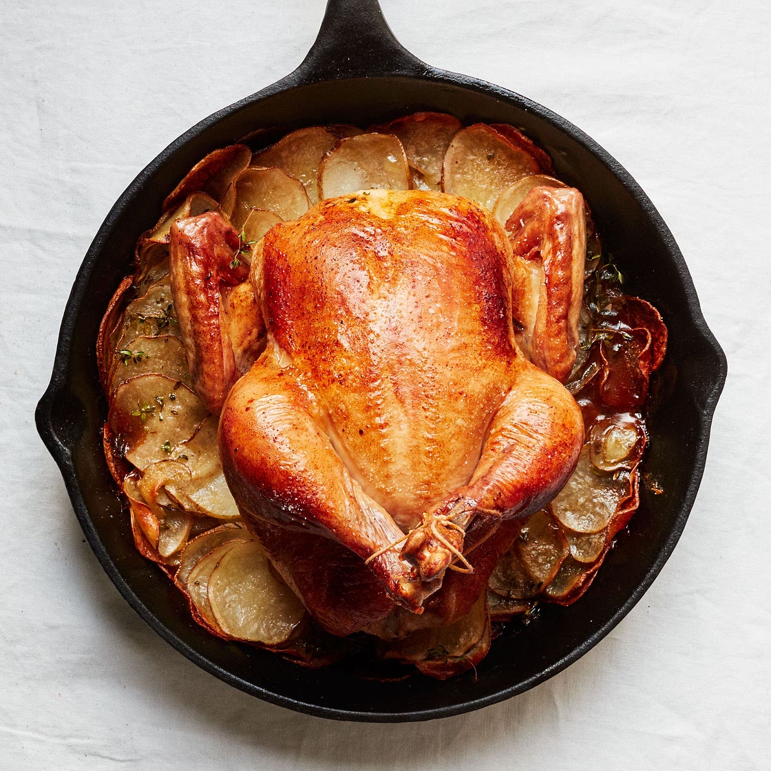 Cast-Iron Roast Chicken With Crispy Potatoes