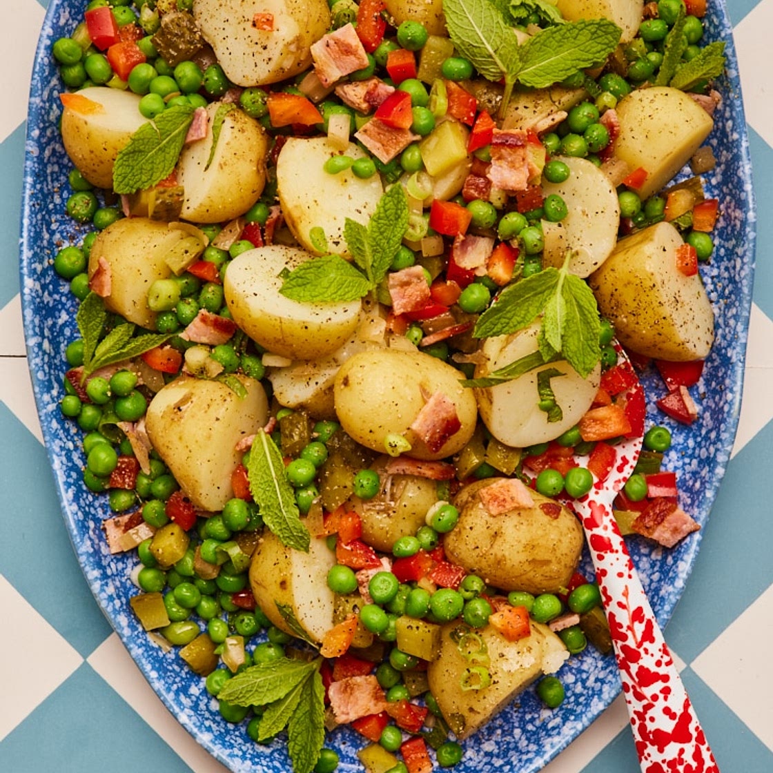 Pea, Pickle and Bacon Potato Salad | Slimming & Weight Watchers Friendly