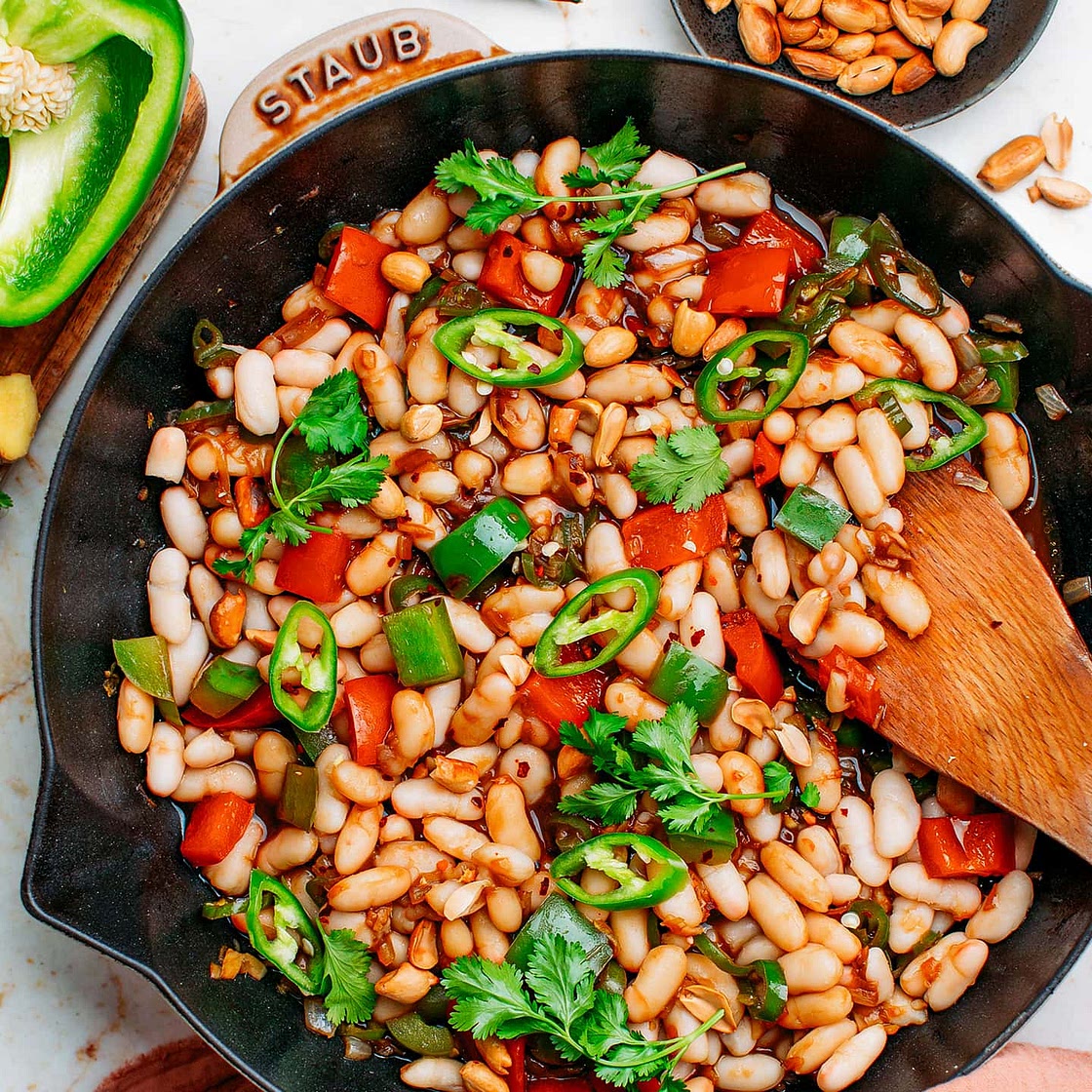 Kung Pao White Beans Skillet