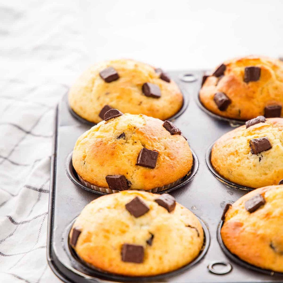 Greek Yogurt Muffins with Chocolate Chips