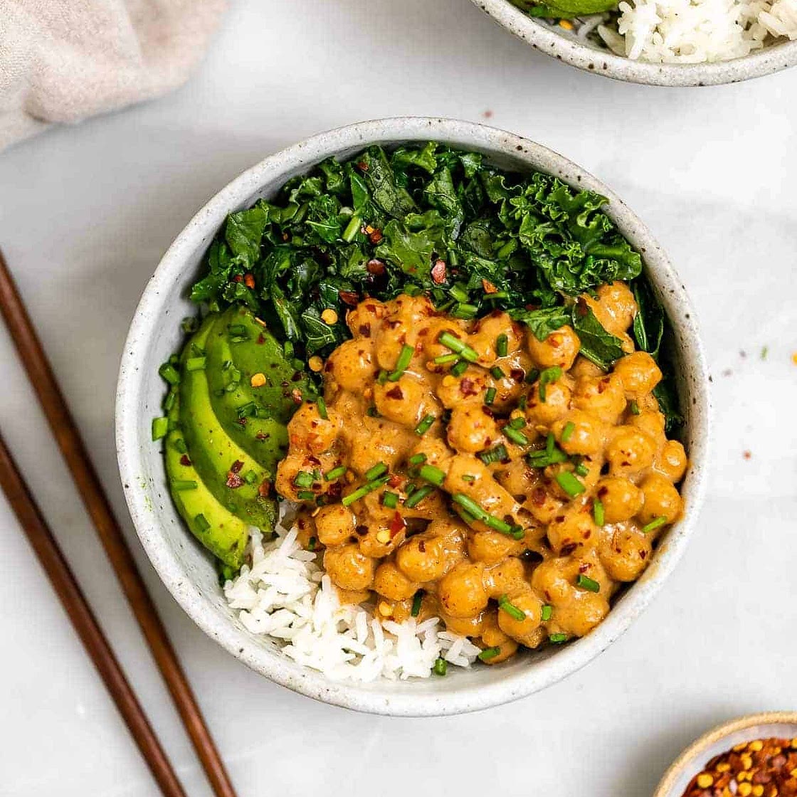 Peanut Chickpea Buddha Bowl