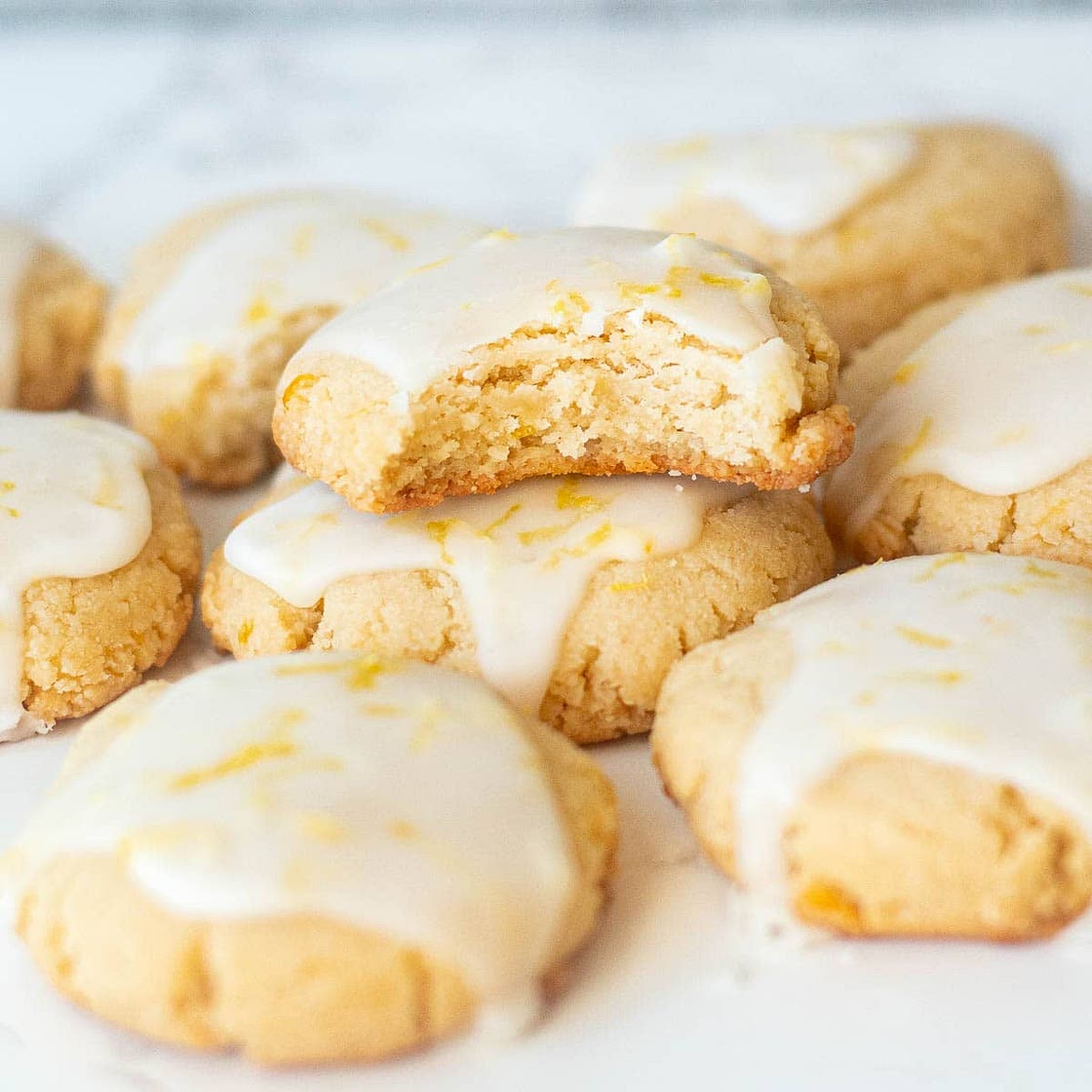 Almond Lemon Cookies - Healthy Lemon Almond Cookies with Lemon Glaze