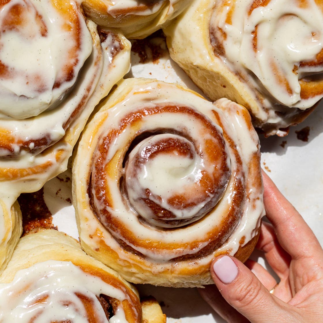 Milk Bread Cinnamon Rolls with Cream Cheese Icing