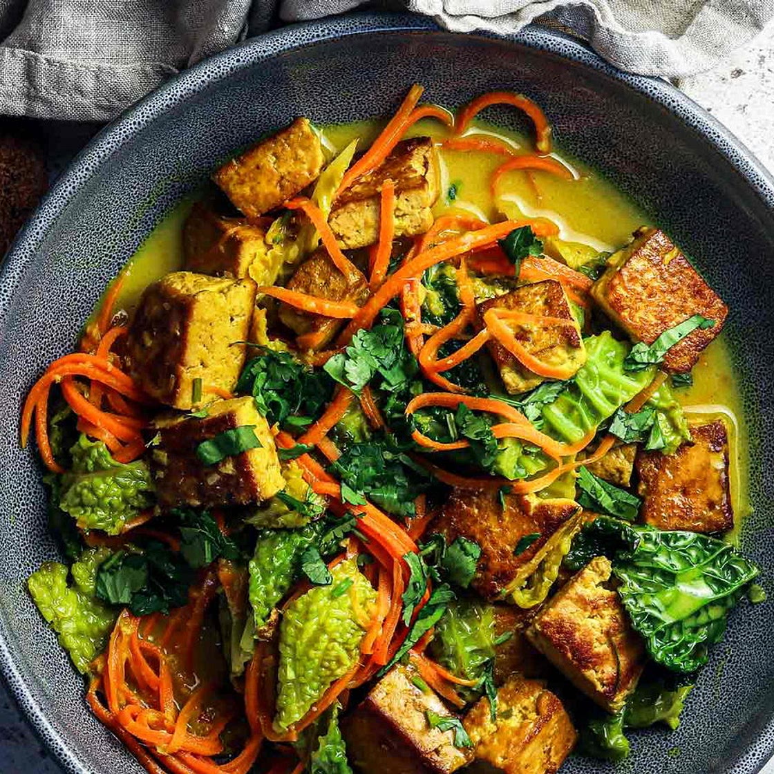 Cabbage Skillet with Creamy Lemongrass Sauce