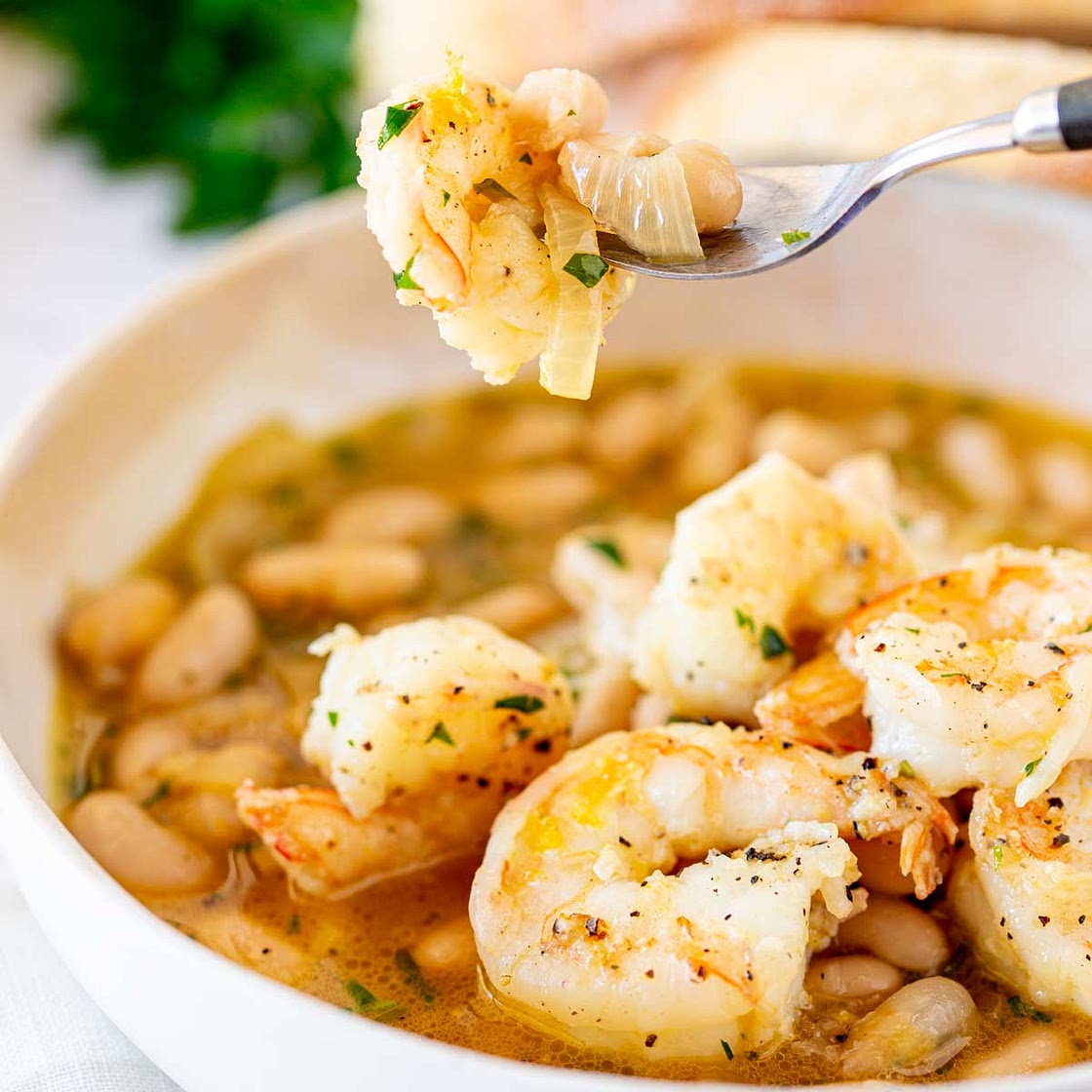 Lemony Shrimp and Bean Stew