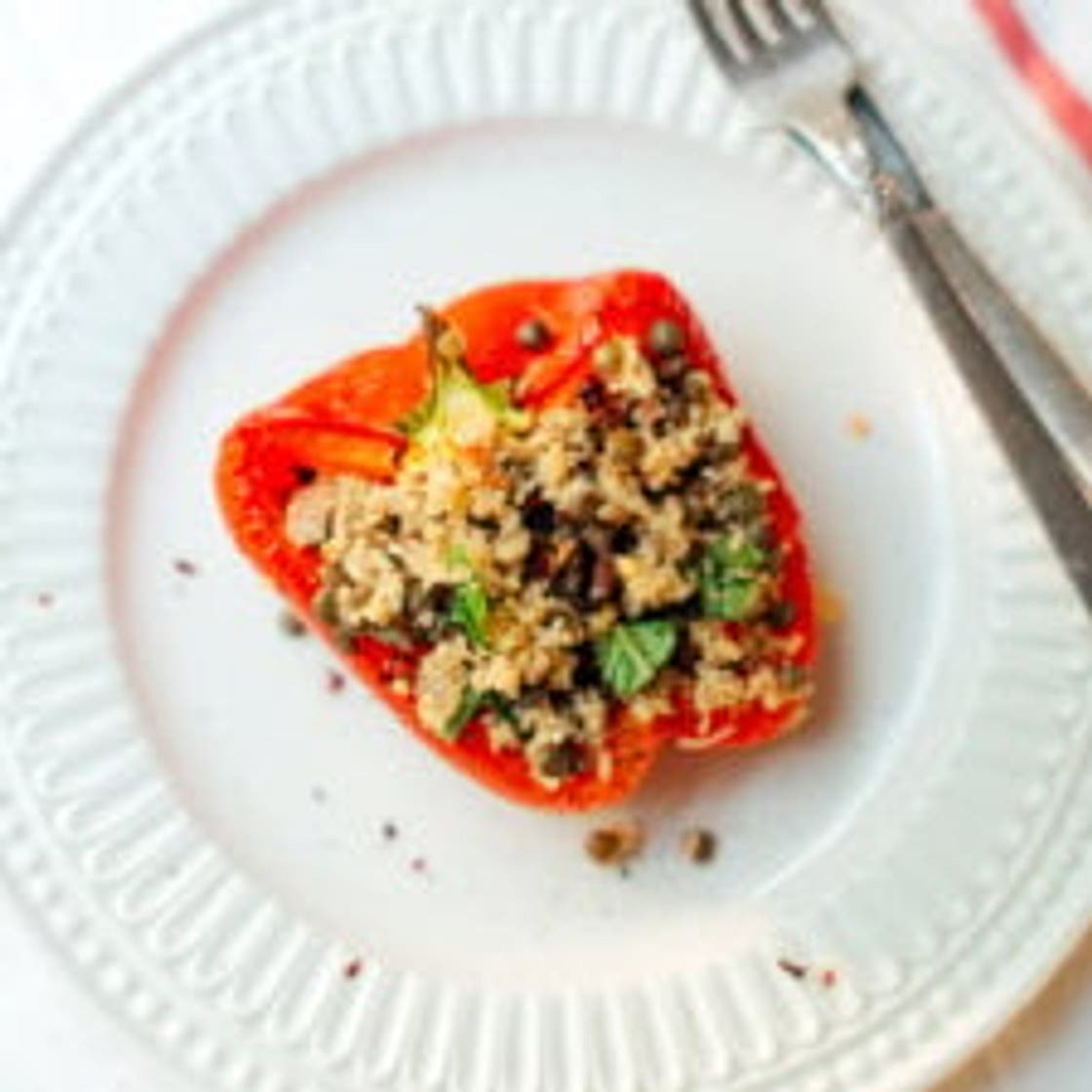 Lentil & Couscous Stuffed Peppers