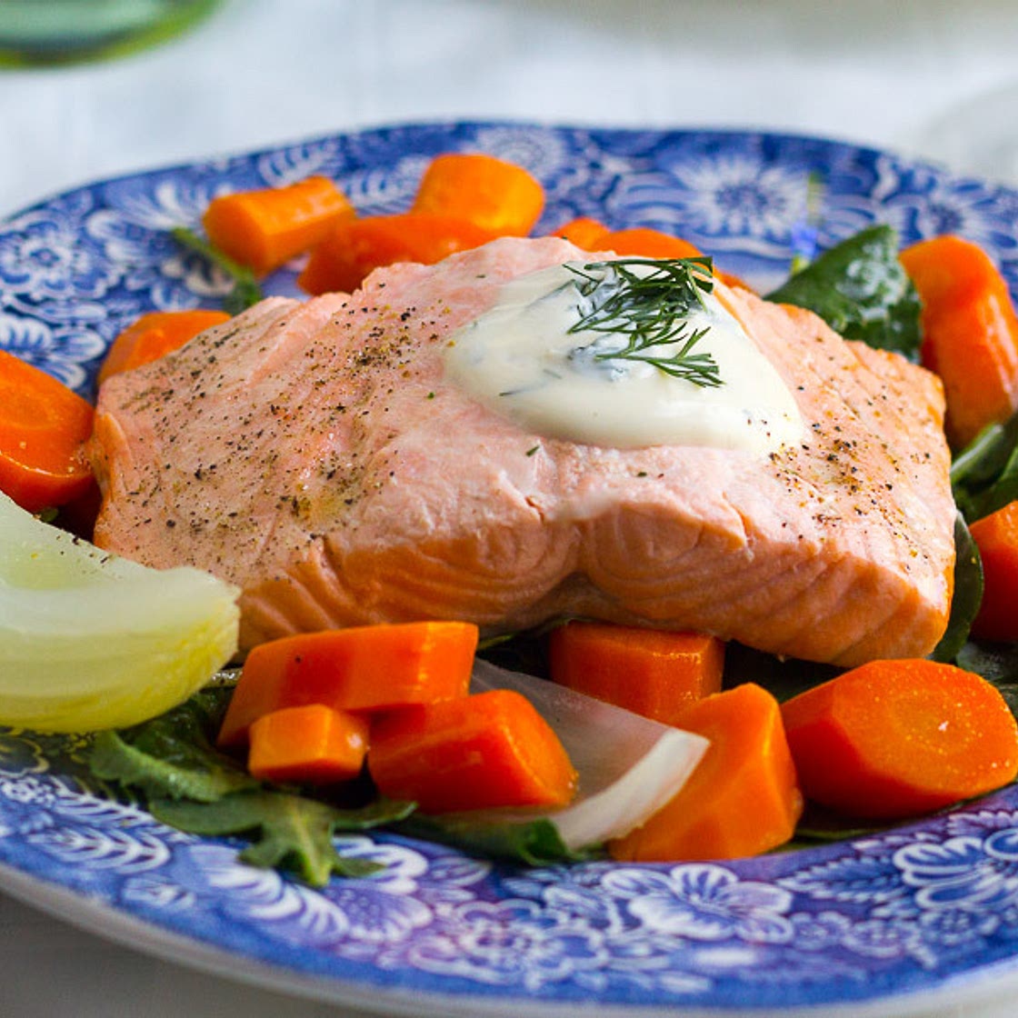 Kevin's Poached Salmon and Veggies