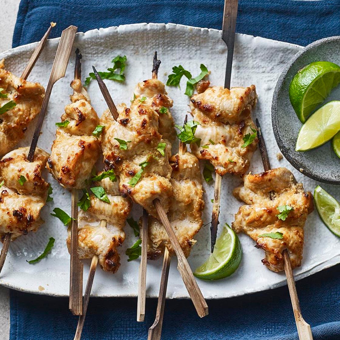 Chicken satay skewers