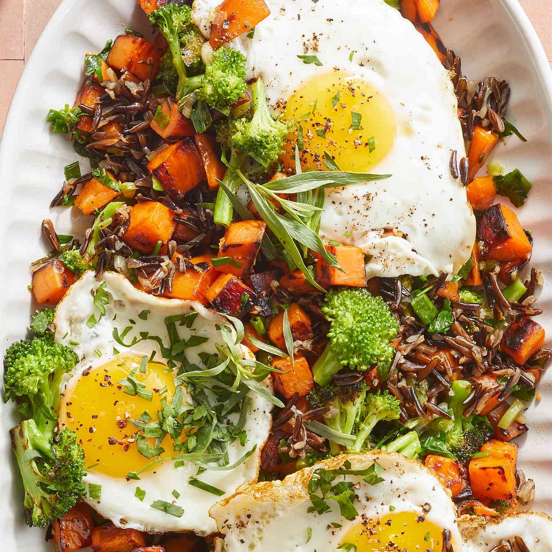 Sweet Potato, Broccoli & Wild Rice Hash