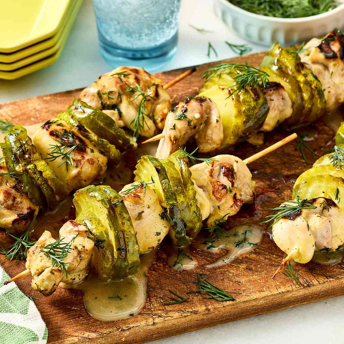 Dill Pickle Chicken Skewers