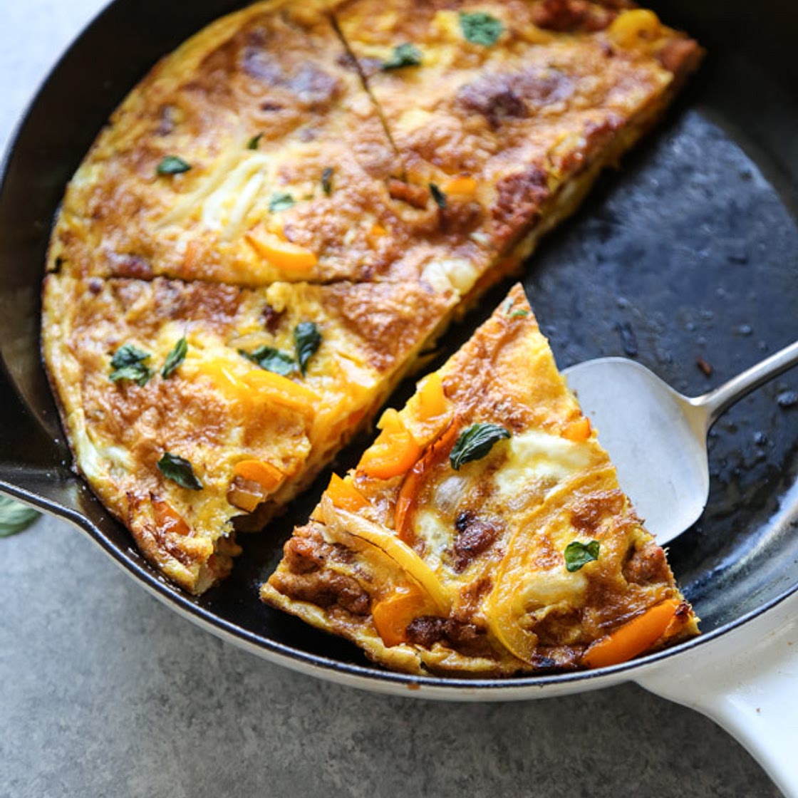 Insanely Easy Italian Sausage Frittata with Peppers