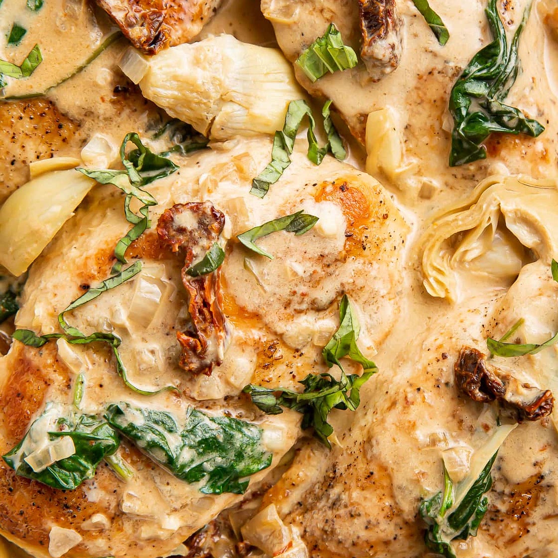 Creamy Whole30 Tuscan Chicken with Artichokes (Paleo)