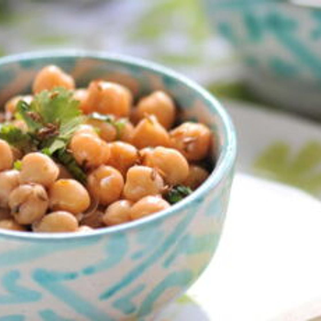 Salade de pois chiches à la coriandre et au cumin