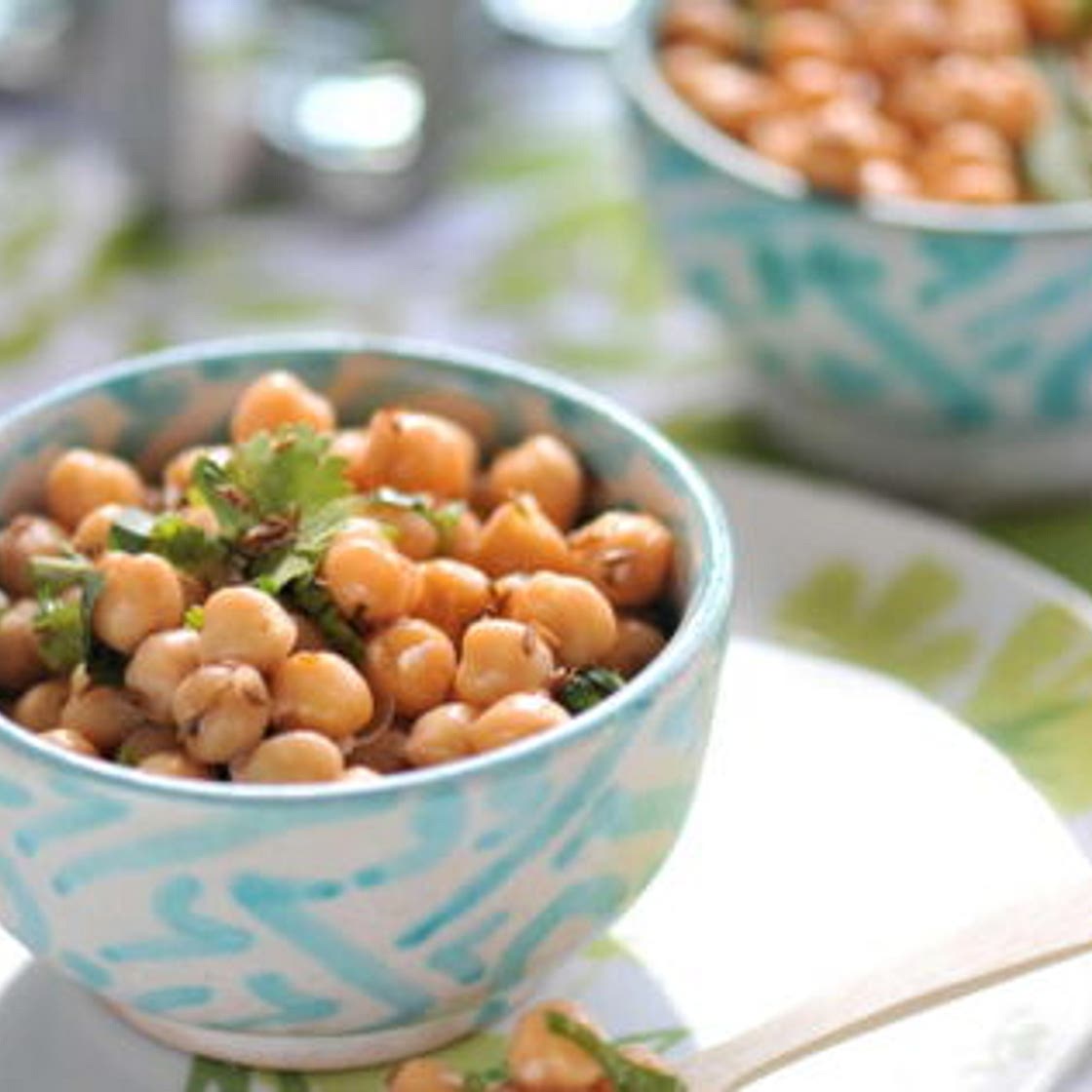 Salade de pois chiches à la coriandre et au cumin