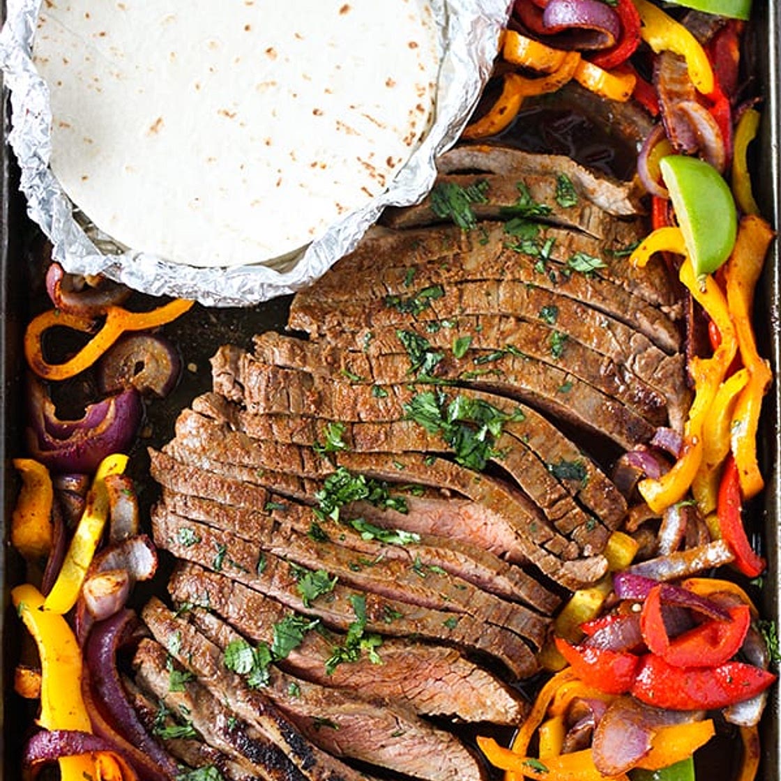 Sheet Pan Steak Fajitas - Flank Steak Fajitas