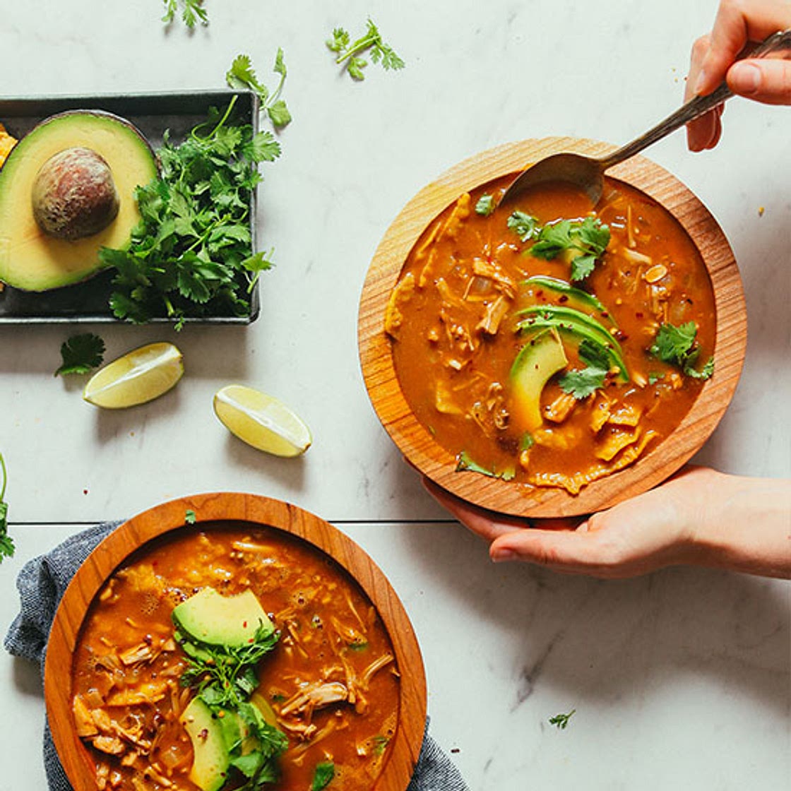 1-Pot Vegan Tortilla Soup