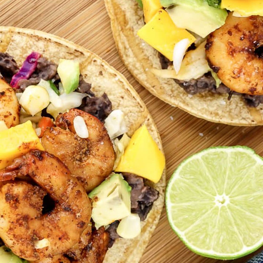 Mango Shrimp Tostadas