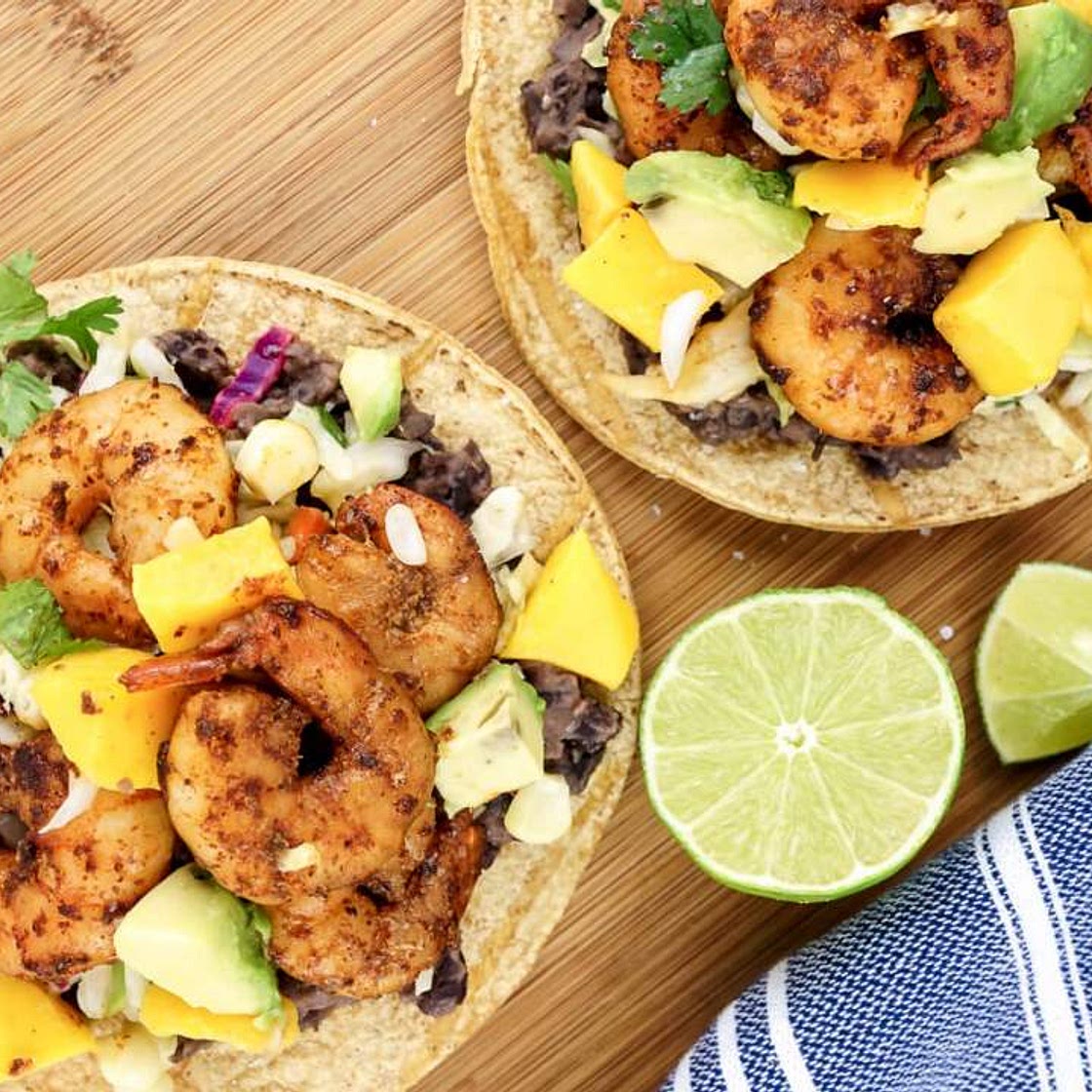 Mango Shrimp Tostadas