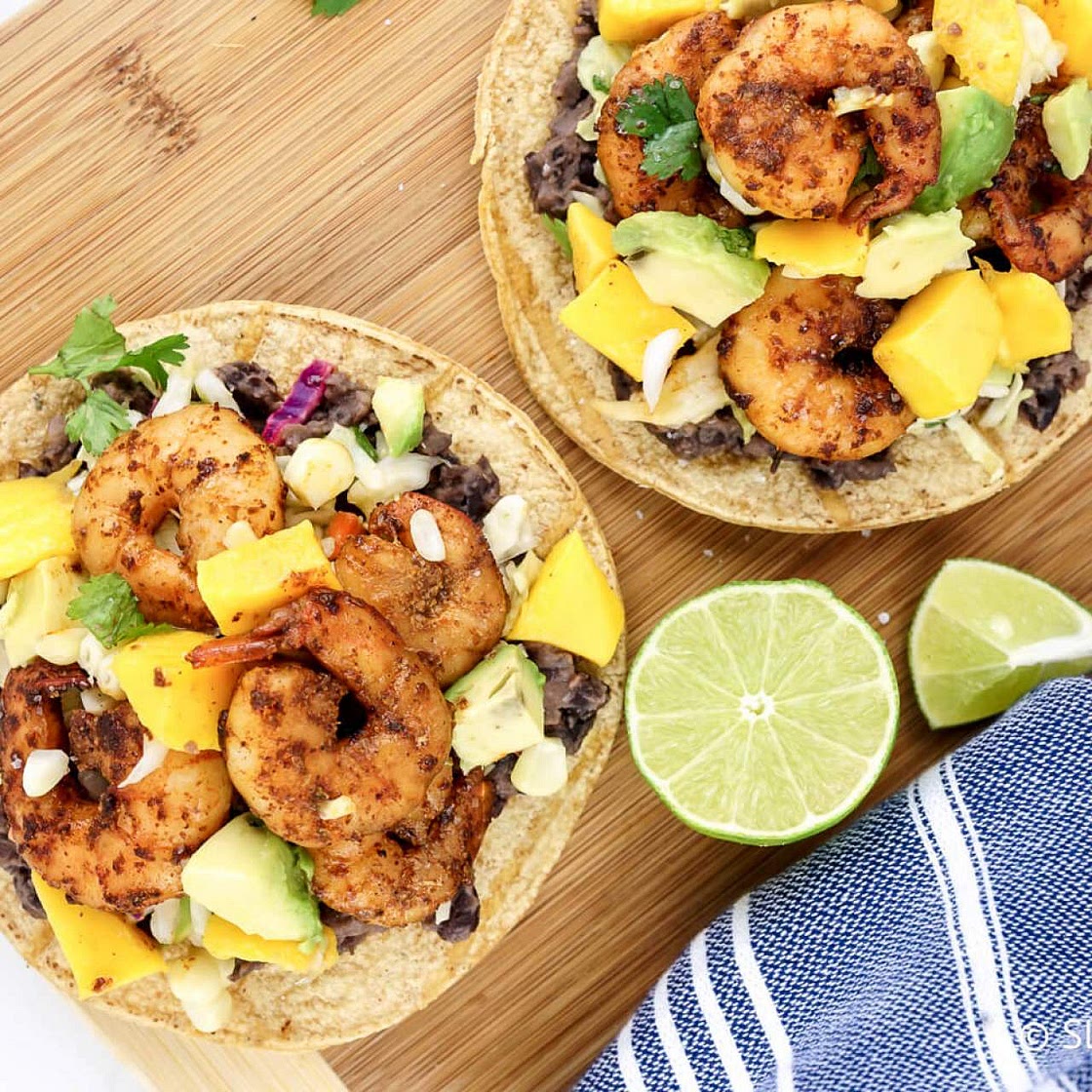 Mango Shrimp Tostadas