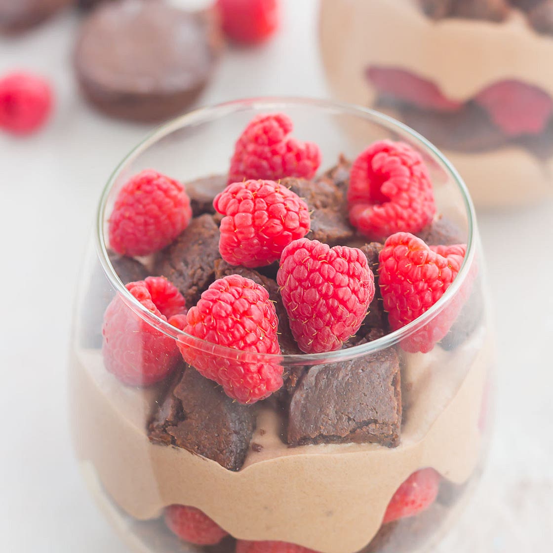 Raspberry Brownie Parfaits