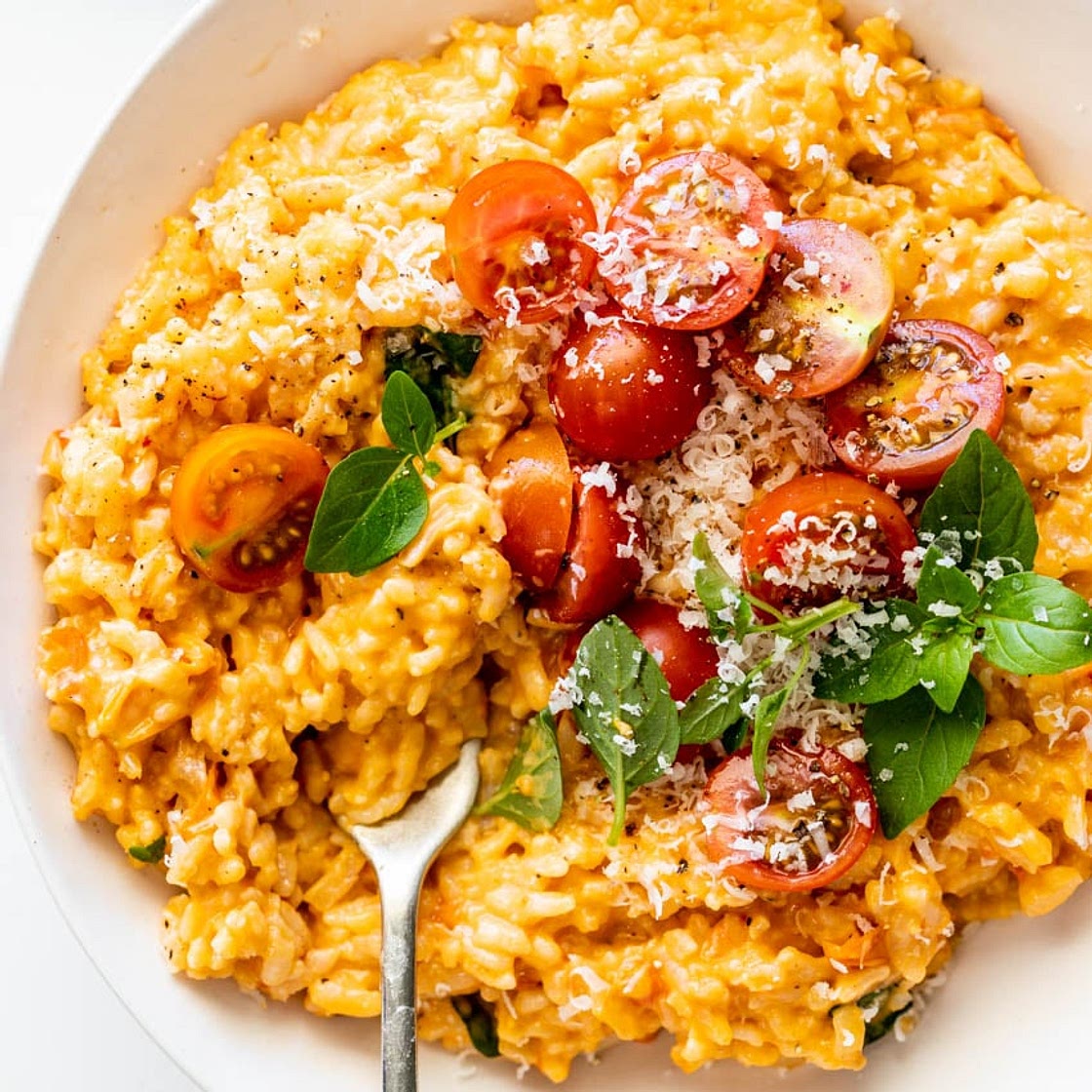 Tomato basil Instant Pot risotto
