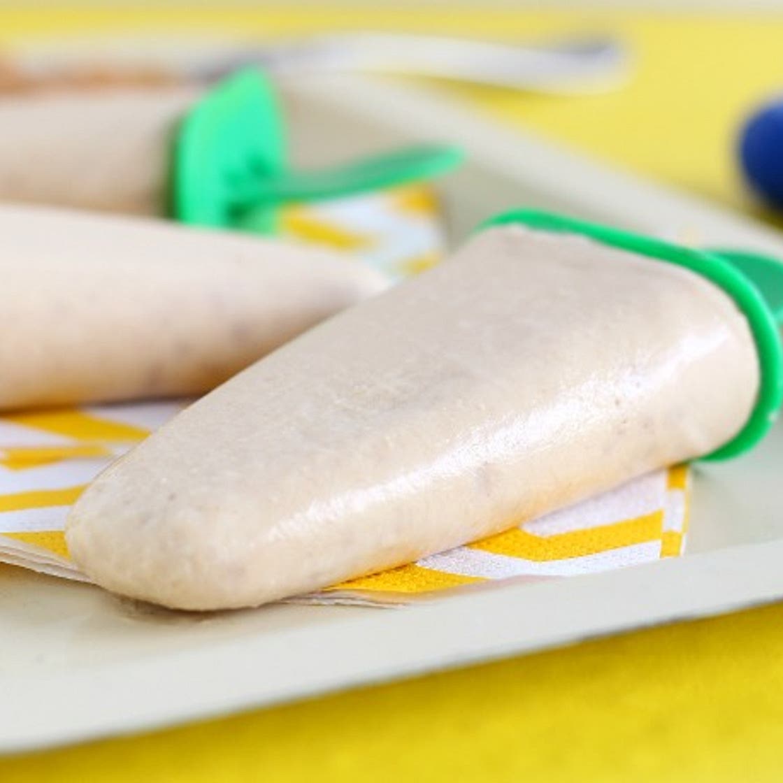 No Sugar Added Peanut Butter Banana Popsicles