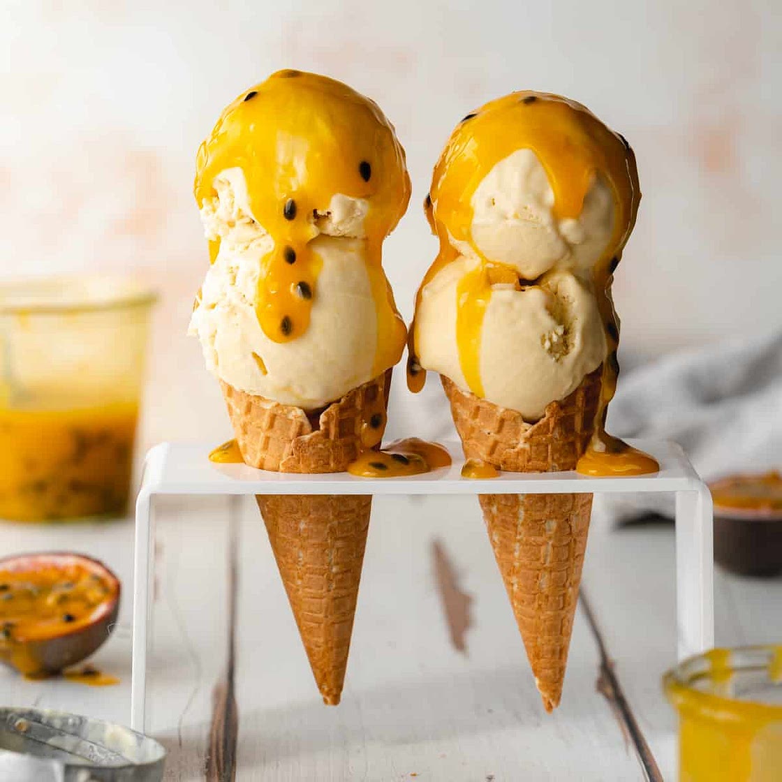 Passion Fruit Ice Cream (No Churn, 4 Ingredients)