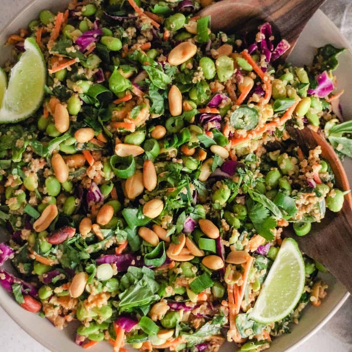 Edamame Crunch Salad with Peanut Dressing