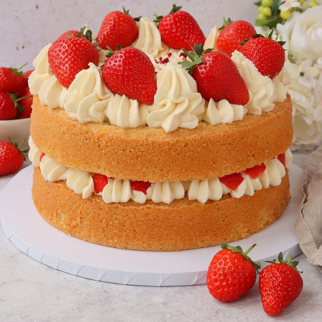 Strawberries & Cream Cake