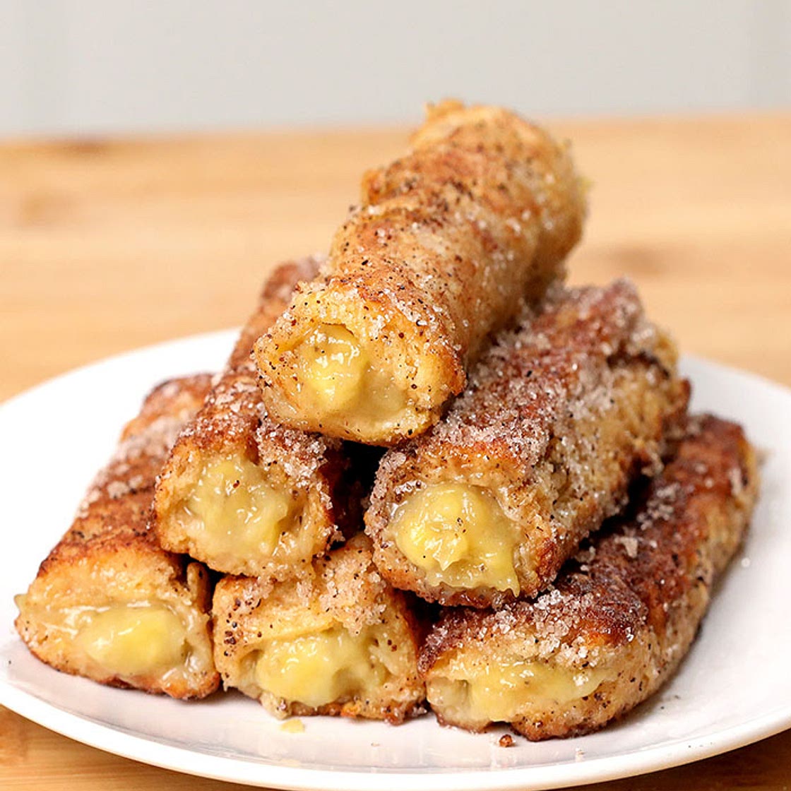 Banana French Toast Roll Ups