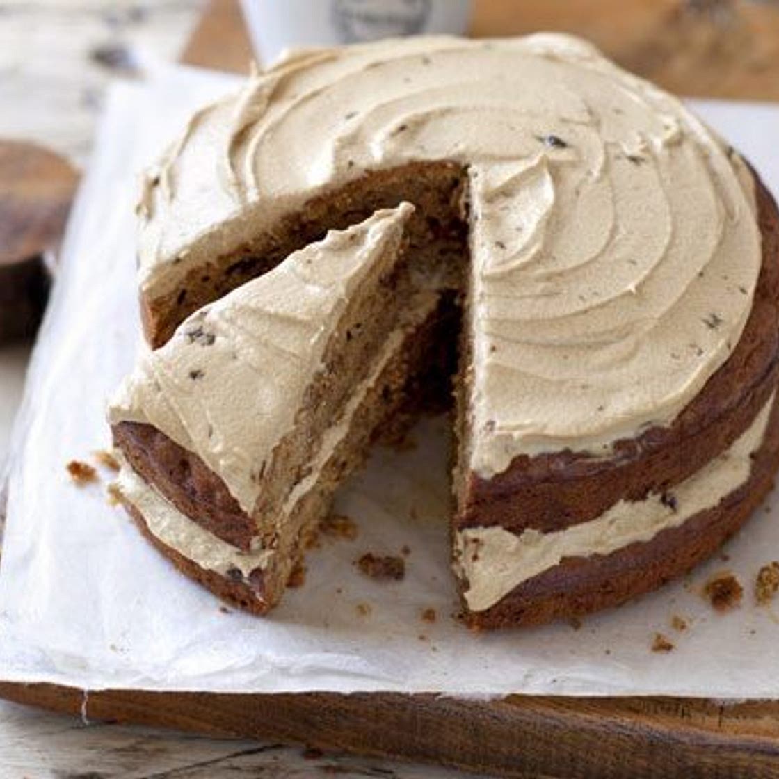 Apple & walnut cake with treacle icing