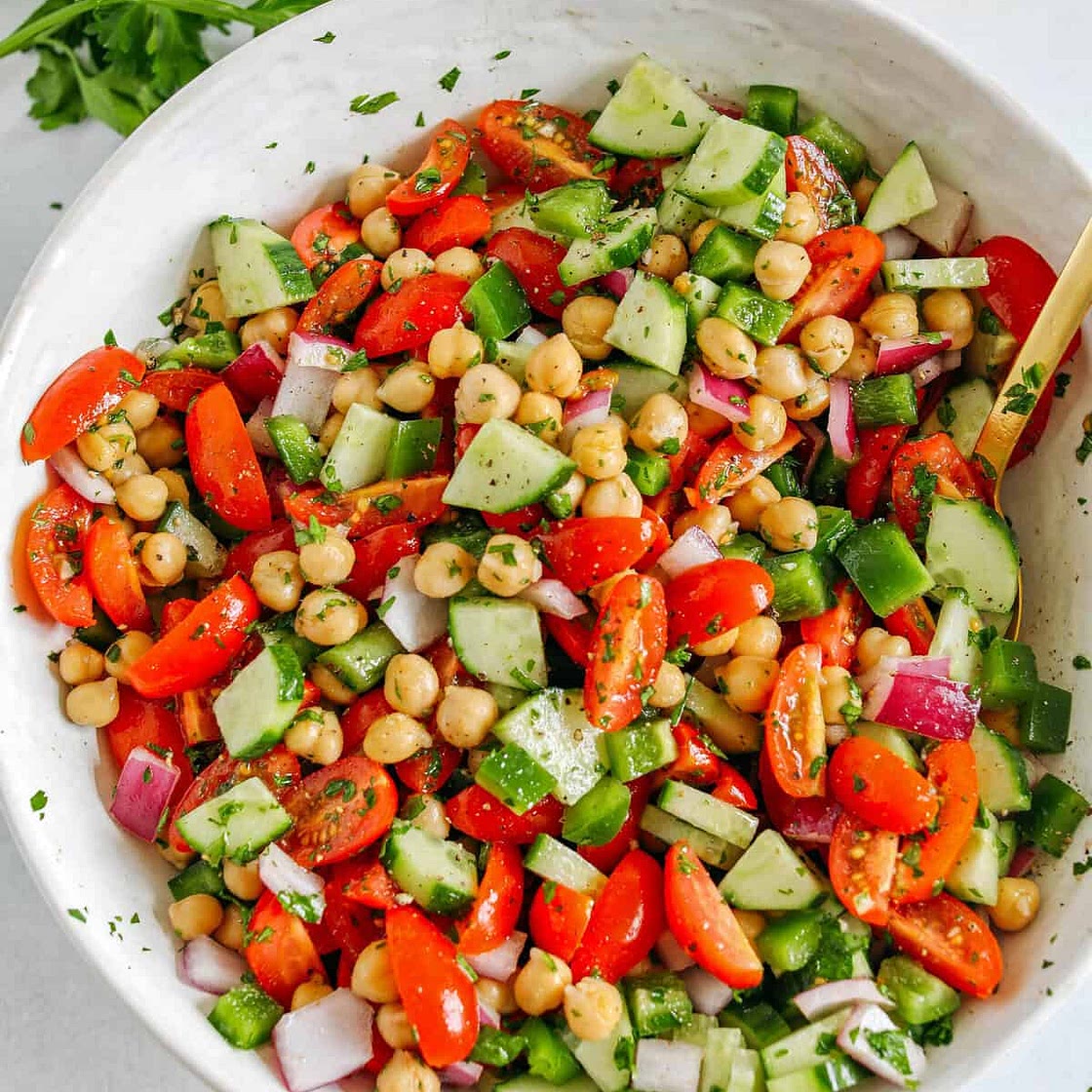 Tomato, Cucumber and Chickpea Salad