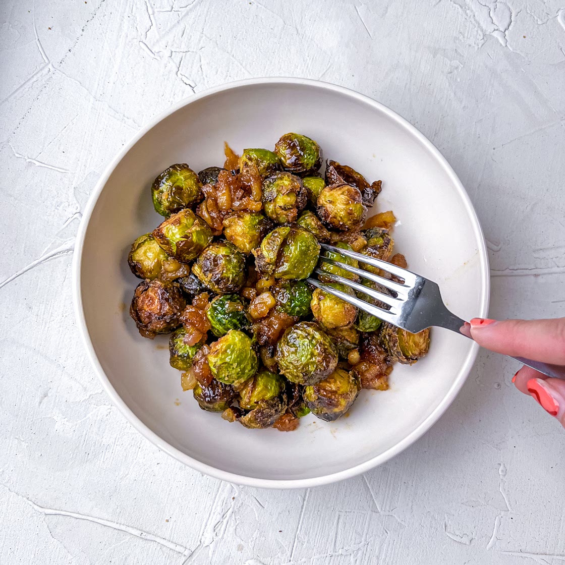 Crispy Brussel Sprouts with Honey and Apple