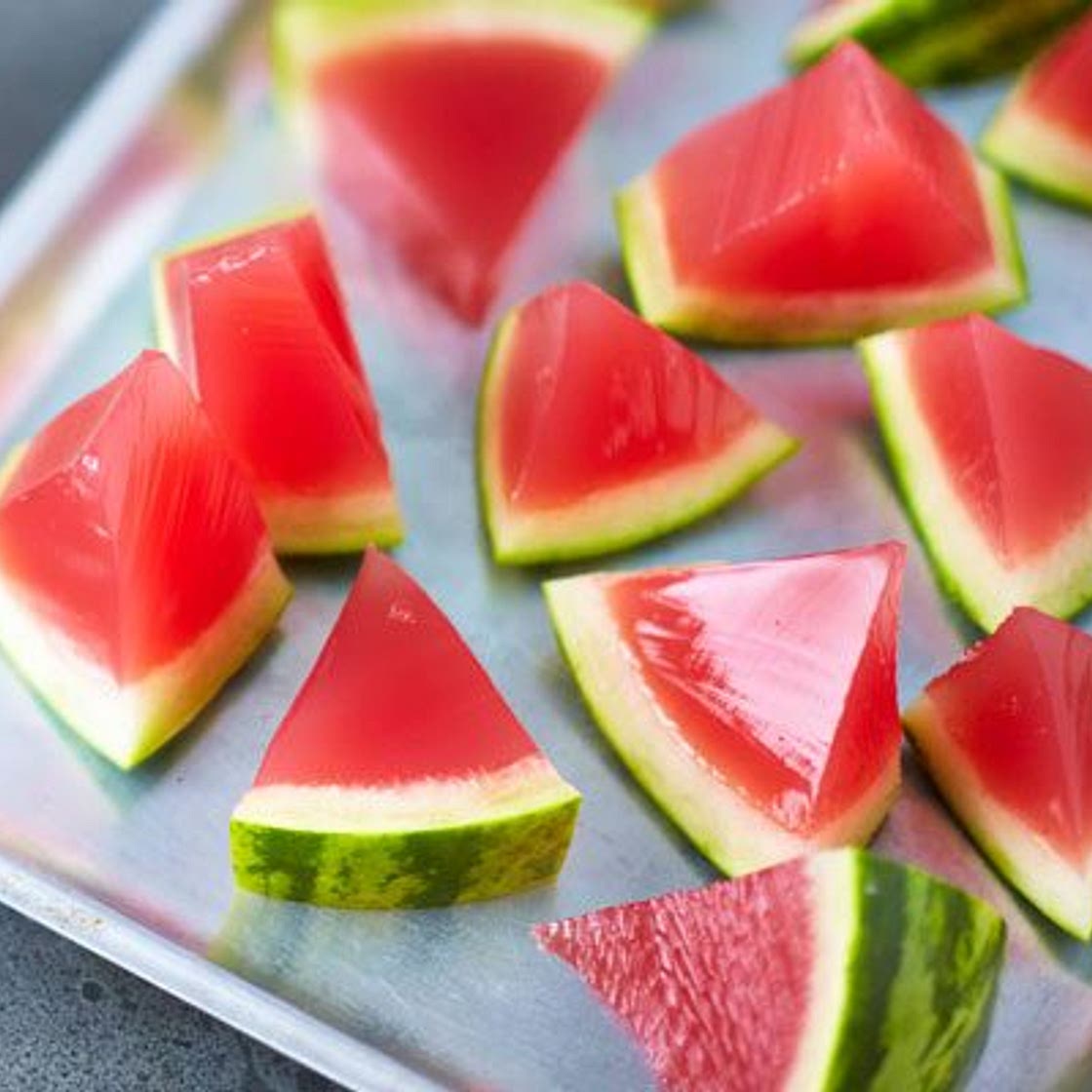 Watermelon vodka jelly shots