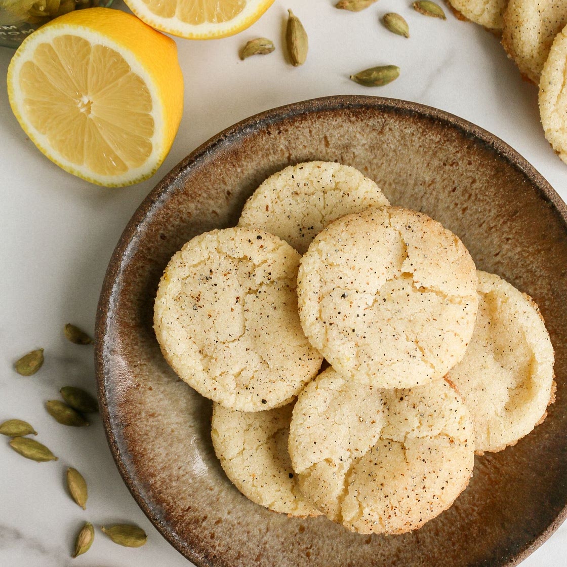Lemon Cardamom Snickerdoodles (Eggless)