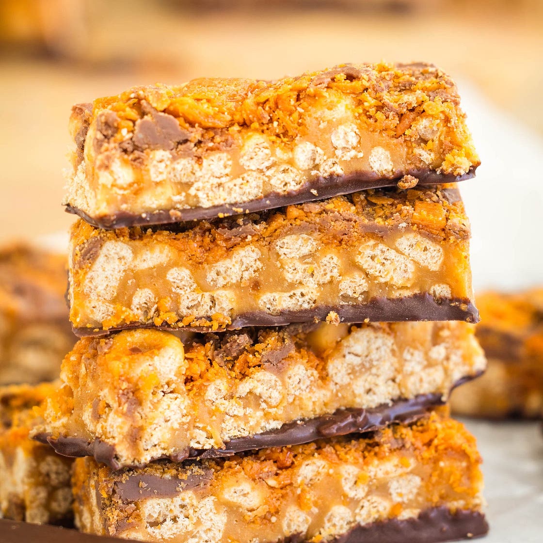 Butterfinger Caramel Cheerio Bars