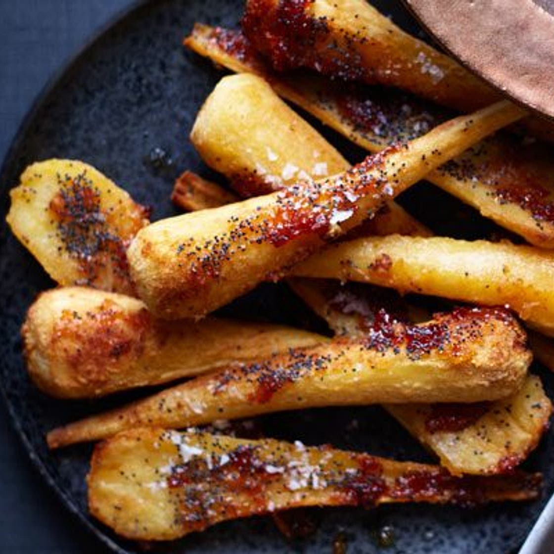 Honey-roasted parsnips